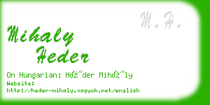 mihaly heder business card